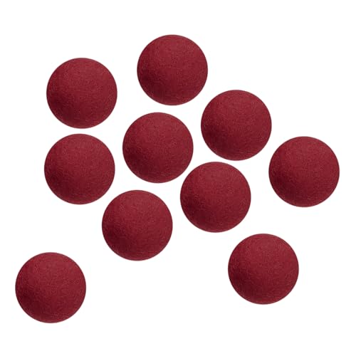 PATIKIL Wool Felt Balls Beads Wool Felting Pom 3.1cm 31mm Wine Red for Home Crafts Handcrafts Project DIY Pack of 10 - color: Wine Red