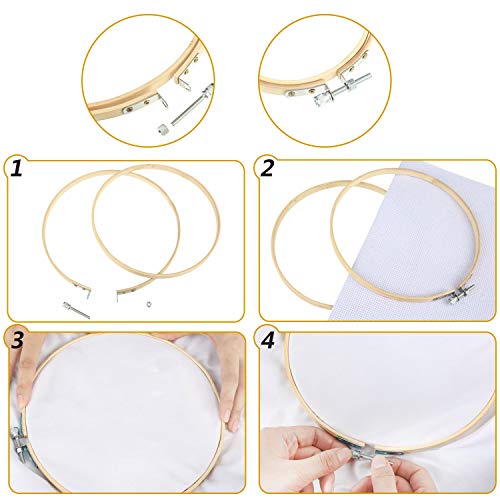 Mudder 53 Pcs Cross Stitch Kit with Embroidery Hoop Bamboo Needles,Blue - color: Blue