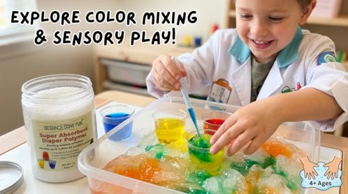 Super Absorbent Diaper Polymer Powder for Kids Science Experiments & Magic Tricks | Instant Water Gel Activity | Sodium Polyacrylate Crystal Powder | 1 lb