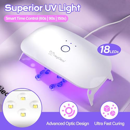 HeyClear UV Resin Kit Jewelry Making Supplies with 18 LEDs Large UV Light - size: Jewelry Resin Light Kit