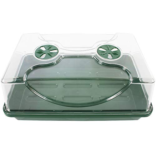 EarlyGrow 70738 Medium Domed Propagator, 15" x 9" x 7", Black/Dark Green - size: Medium without Extenders