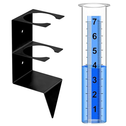 Rain Gauge Outdoor, 7" Capacity Large Rain Gauge Outdoors (Black) - color: Black