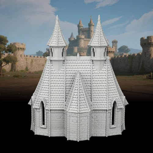 AUSPDICE Modular High-Gothic Stone Manor for TTRPG 25mm Unpainted Terrain - color: Af1104 G City Building 1