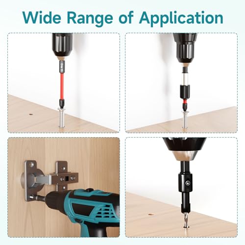 35Pcs Impact Driver Bits Set with a Storage Case - style: 28 Screwdriver Bits, 3 Countersink Drill Bits, 3 Sockets,1 Change Chuck