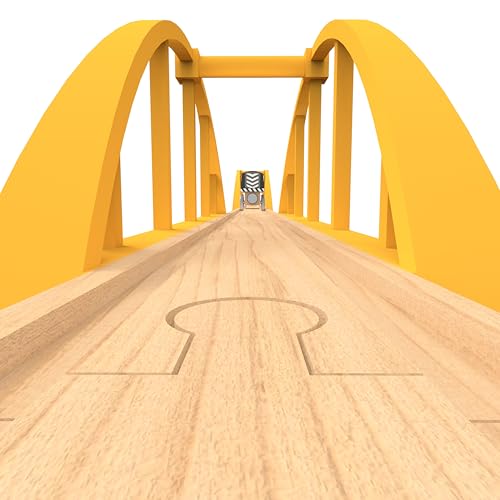 ORBRIUM Super Long Double Span Arch Bridge Almost 5 Ft Long for Wooden Railway Wood Train Tracks Compatible with Thomas, Brio, Chuggington, Melissa and Doug, Imaginarium Wooden Train