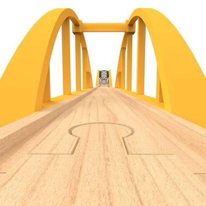 ORBRIUM Super Long Double Span Arch Bridge Almost 5 Ft Long for Wooden Railway Wood Train Tracks Compatible with Thomas, Brio, Chuggington, Melissa and Doug, Imaginarium Wooden Train