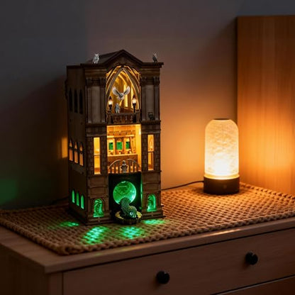 NookMaster Book Nook Kit with LED Light DIY Miniature Dollhouse for Adults - color: Magic Academy