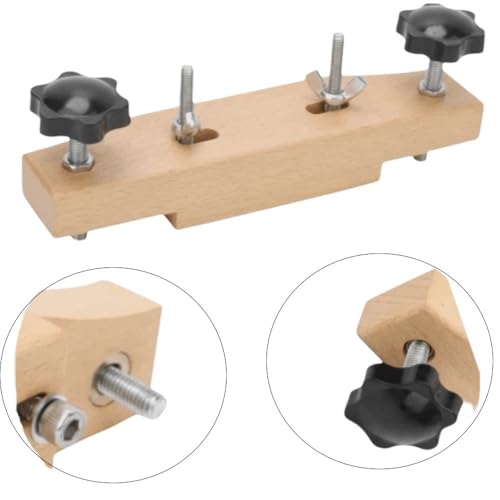 Maple Guitar Bridge Clamp 15.3cm (6.02") – Wooden Luthier Tool with Cork Gasket & L-Wrench for Bridge Replacement and Installation‌