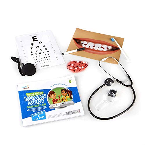 hand2mind Science Kit Head to Toe Human Body, STEM Activities for Kids Ages 5-7, STEM Toys, Slime Kit, Kids Storybook, Human Body for Kids, 10 at Home Science Experiments for Kids