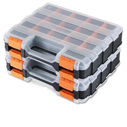 NYXOVA 2Pcs Small Parts Organizer, Hardware Organizer Box - color: Orange
