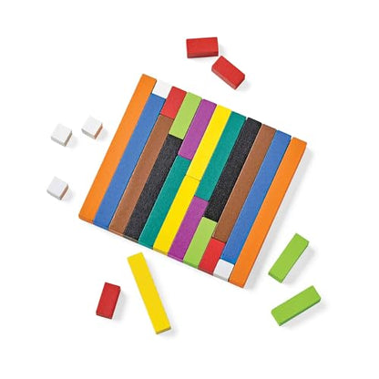 hand2mind Wooden Cuisenaire Rods Classroom Set, Teaching Fraction Bars, Montessori Math Manipulatives, Math Teacher Must Haves Elementary, Kindergarten Homeschool Supplies (15 Sets of 74) - style: Class Set