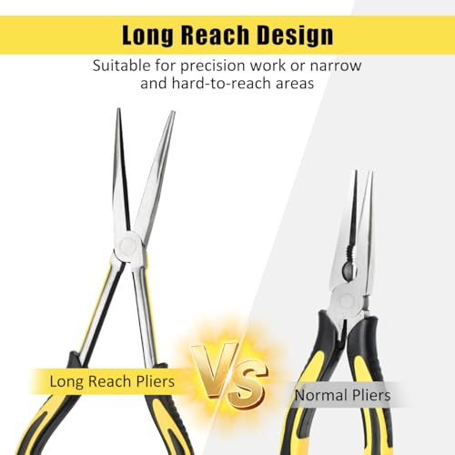Long Needle Nose Pliers-11’’, for Home,Fishing, Jewelry,Crafts, 1pcs - size: One-11in