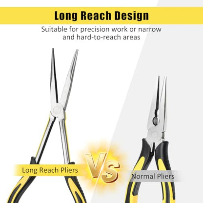 Long Needle Nose Pliers-11’’, for Home,Fishing, Jewelry,Crafts, 1pcs - size: One-11in