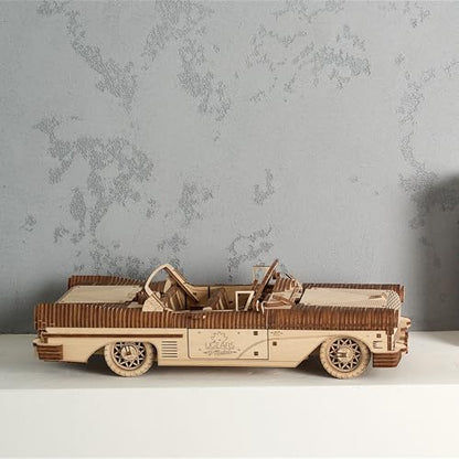 UGEARS Dream Cabriolet VM-05, Model Kit, 3D Puzzle, Mechanical Model Car Kit - Retro 1950s Inspired DIY Craft - style: Dream Cabriolet