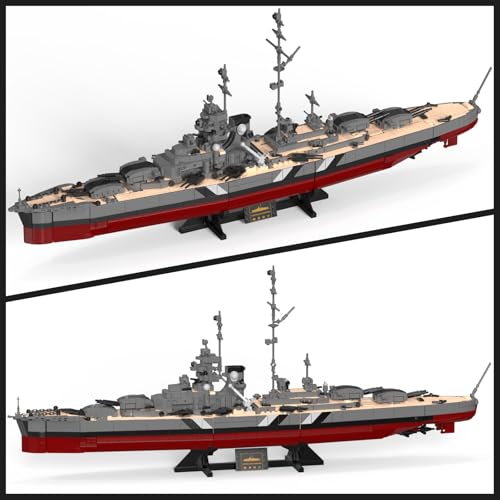 NUTCRACKER Military Building Blocks Set for Adults, 2535 Pcs WWII German Bismarck Battleship Model Kit, 60015 Warship Building Bricks Kit, Collectible Display Gift for Military Enthusiasts