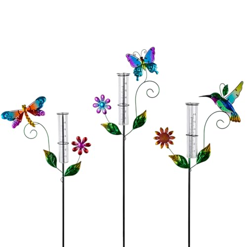 3 Pcs Rain Gauge Outdoor, 6 Inch Tube Rain Gauges - color: 3 Pcs-Hummingbird