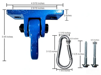 ABUSA Heavy Duty Swing Sets Brackets Including 2 Blue A-Frame Swing Set Brackets and 4 Swing Hangers for Playground Equipment Mounting Parts Hardware Included (Blue006) - color: Light Blue