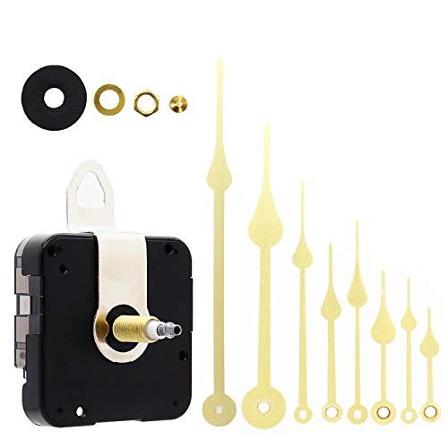 Youngtown 12888 Clock Movement 39/64" Thread Battery Replacement Gold hands - color: Gold, size: thread length 39/64 inch