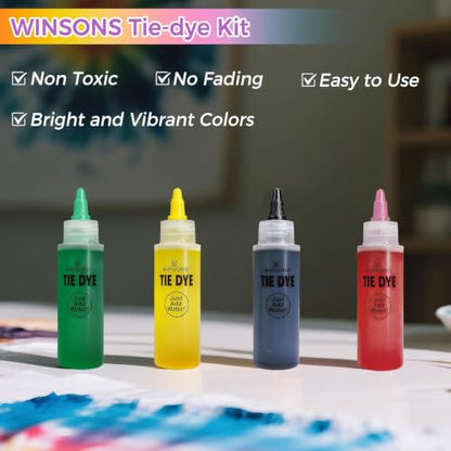18 Colors Tie Dye Kit, Tie Dye Set for Kids, Pre-Filled Tye Dye Bottles, Non Toxic Permanent Fabric Dye Art Set, Easy DIY Fabric Art - Create Fun - color: 18 COLORS