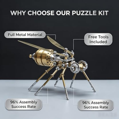 3D Metal Puzzle Steampunk Vespa Mechanical Model DIY Assembly for Adults 140+ PCS 2-3 Hours Build Desk Decor Christmas Birthday Gift for Men Father (Vespa) - style: Vespa