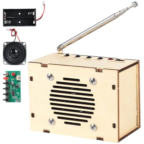 STEM Toys DIY FM Radio Kit, Science Circuit Project, Boy Gift Toys Age 8-13 - color: Classic Wood