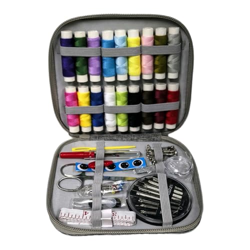 86pcs Sewing Kit with Grey Case,Marcoon Needle and Thread Kit with Sewing Supplies and Accessories for Kids,Adults,Beginner,Home,Travel,Emergency Including Scissors,Measure Tape,Needle Threader - color: Grey-86pcs