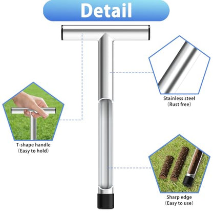 ForoGore 2 Pack 12 Inch Stainless Steel Soil Sampler Probe - size: 2 Pack 12 INCH
