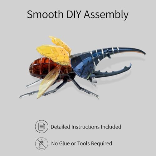 3D Acrylic Insect Puzzle DIY Bug Model Kit Animal STEM Gift - color: Hercules Beetle