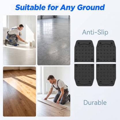 4Pc Drywall Stilt Sole Replacement Kit Non Slip Rubber Floor Pad with Screw