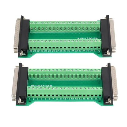 2Pcs RS232 DB37 Serial Male to Female Terminal Breakout Board - style: DB37