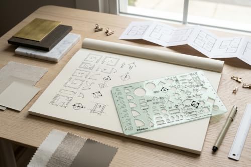 Printtoo 2mm Architectural Interior Template, Drafting Stencil for Students - color: Series -PRTD-2402A