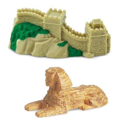 Safari Ltd. World Landmarks TOOB - 7 Figurines: Mount Rushmore, Great Wall, Easter Island heads, Colosseum, Sphinx, Stonehenge - Educational Toy Figures For Boys, Girls & Kids Ages 3+