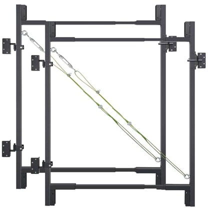 2Pcs Adjustable Heavy Duty DIY Metal Fence Gate Kit - color: Black-2Pack 36-72" Wide