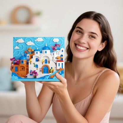 Micro Building Blocks Santorini World Architecture Collectible Model Kit