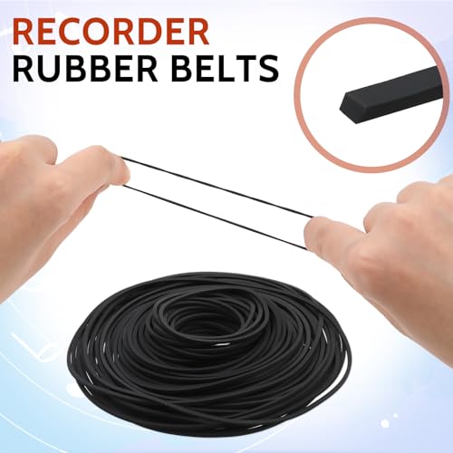 100 Pcs Recorder Rubber Belts Cassette Recorder Repair Maintenance Mix Flat Cassette Tape Machine Rubber Belts 40-135 mm Cassette Recorder Belts for DVD CD LD VCR Repeater Drives 1mm Width