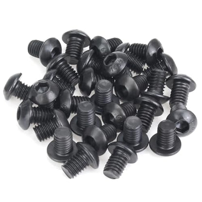 35 Pieces M6 x 8mm Button Head Socket Cap Screws, Thread Pitch 1.0mm, Sutemribor M6 Black Screws, 10.9 Grade Alloy Steel, Black Oxide Finish, Fully Threaded - size: M6 x 8mm, style: Button Head
