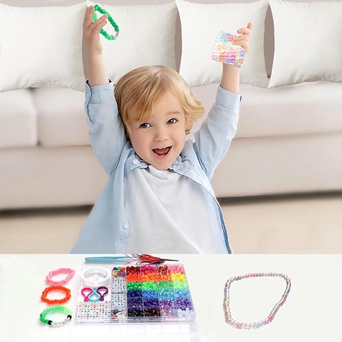LIS HEGENSA 24Color 1000PCS Kandi Pony Beads Bracelets Jewelry Making Kits - size: 24Color(1000PCS)