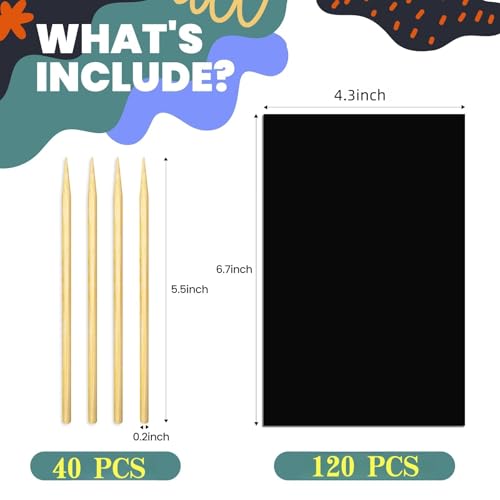 Cityrosy Rainbow Scratch Art Paper Sets Arts Crafts Supplies for Kid160 Pcs - color: Rainbow（S-160pcs）