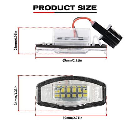 POPMOTORZ LED License Plate Lights Assembly Compatible With 2003-2012 Honda Civic Accord MR-V/Pilot Odyssey City MK4 & 1999-2009 Acura MDX RI TI TSX ILX RDX - 2 Pack 18 SMD Xenon White - size: For Honda Acura