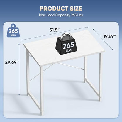 DUMOS 32 Inch Small Computer Desk, Gaming Desks for Home Office Bedroom - color: Modern White, size: 32 Inch