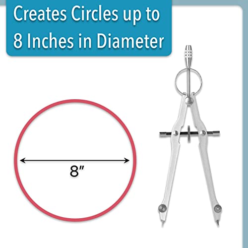Mr. Pen- Professional Compass for Geometry, Extra Lead - color: Silver