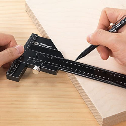 Scriber Gauge 8 Inch – Precision Marking & Measuring Tool for Woodworking, Layout, Joinery, Thickness, DIY – CNC Aluminum Layout Ruler (New Version) - size: 8 Inch