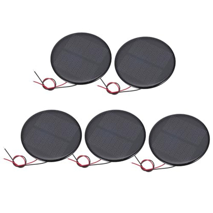 MECCANIXITY 5 Pcs 4V 0.52W 130mA Mini Solar Panels, Small Polycrystalline Solar Cell Panel with 2 Cable for DIY Electric Toy Materials Kits Charger, 73mm Dia - style: 4V 0.52W 130mA