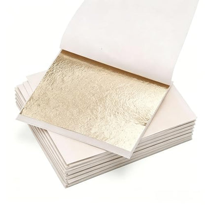 KINNO Gold Leaf Sheets for Art 300Pcs Antique Gold Foil, 3.15" x 3.35" - color: 300 Sheets Antique Gold