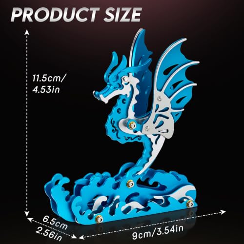 3D Metal Puzzle Mechanical Model Kit Seahorse Blue Stainless Steel - color: D03-seahorse Blue
