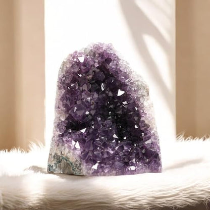1.5 to 2 Lb Amethyst Crystal Geode From Uruguay – 4" to 6" Height, Natural Large Amethyst Cluster Rock – Crystals and Healing Stones by Samsari - style: 1.5 lb to 2 lb