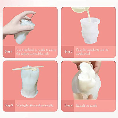 Candle Molds - Silicone Mold for Candles Making, DIY 3D Moulds for Soy Wax, Beeswax, Scented Candle, Valentine's Day Gifts (Body) - color: Body