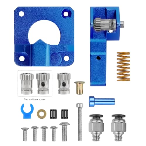 3D Printer Extruder for Ender 3 Dual Gear Filament Bowden Extruder, Aluminum Drive Feeder Upgrade Kit,Compatible with Creality Cr-10s Cr10s Pro Ender-3 Ender 3pro Ender 5 (Dual Gear Extruder)