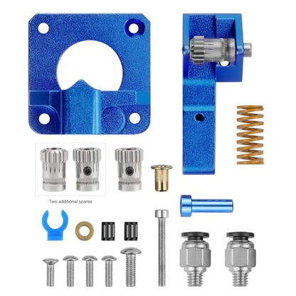 3D Printer Extruder for Ender 3 Dual Gear Filament Bowden Extruder, Aluminum Drive Feeder Upgrade Kit,Compatible with Creality Cr-10s Cr10s Pro Ender-3 Ender 3pro Ender 5 (Dual Gear Extruder)