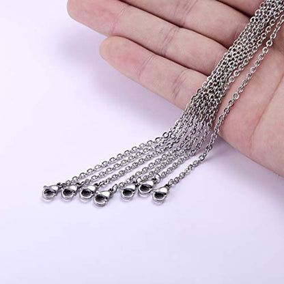 30 Pack 18 Inch Necklace Chain Stainless Steel Link Cable Chain Necklace with Lobster Clasps for DIY Jewelry Making - size: 18 Inches